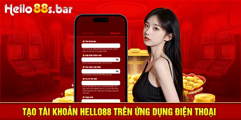 Tạo tài khoản HELLO88 trên ứng dụng điện thoại